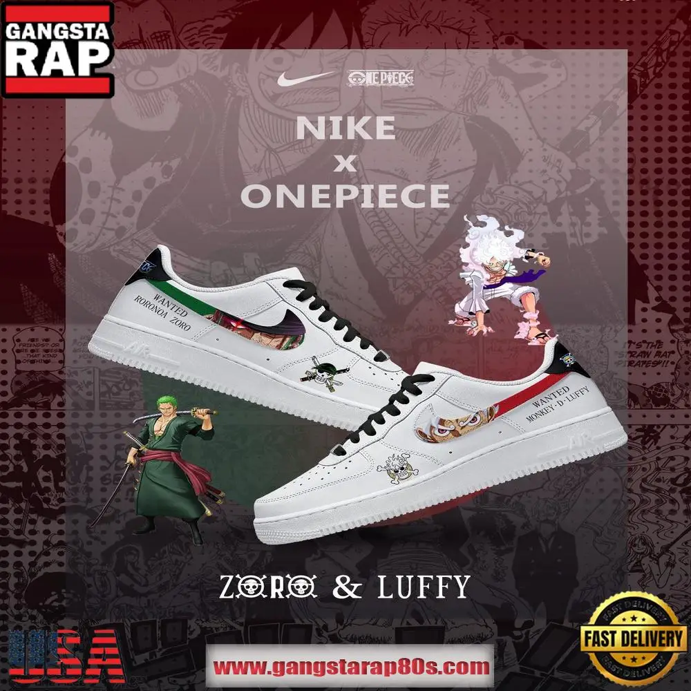One Piece Luffy & Zoro Nike Air Force 1 Sneakers Fan Shoes One Piece Luffy & Zoro Nike Air Force 1 Sneakers Fan Shoes - Image 1