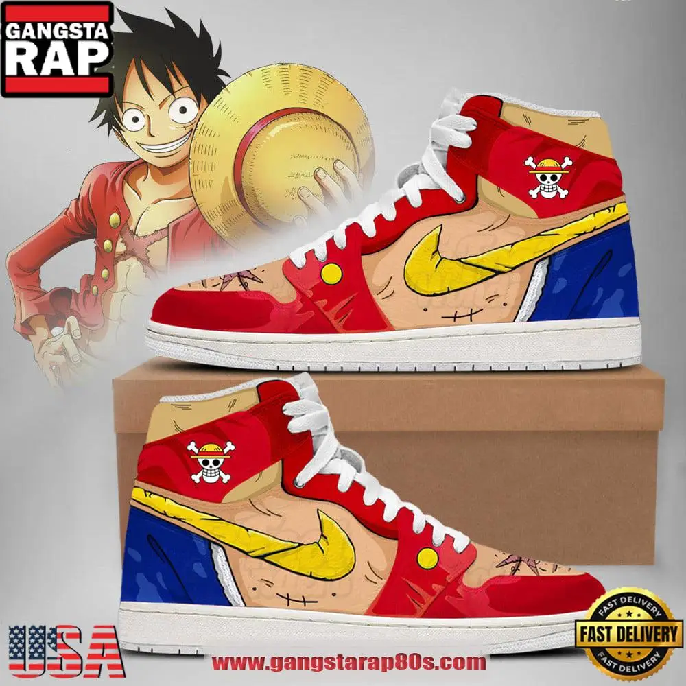 One Piece Luffy Limited Style Nike Air Jordan 1 Sneakers Shoes