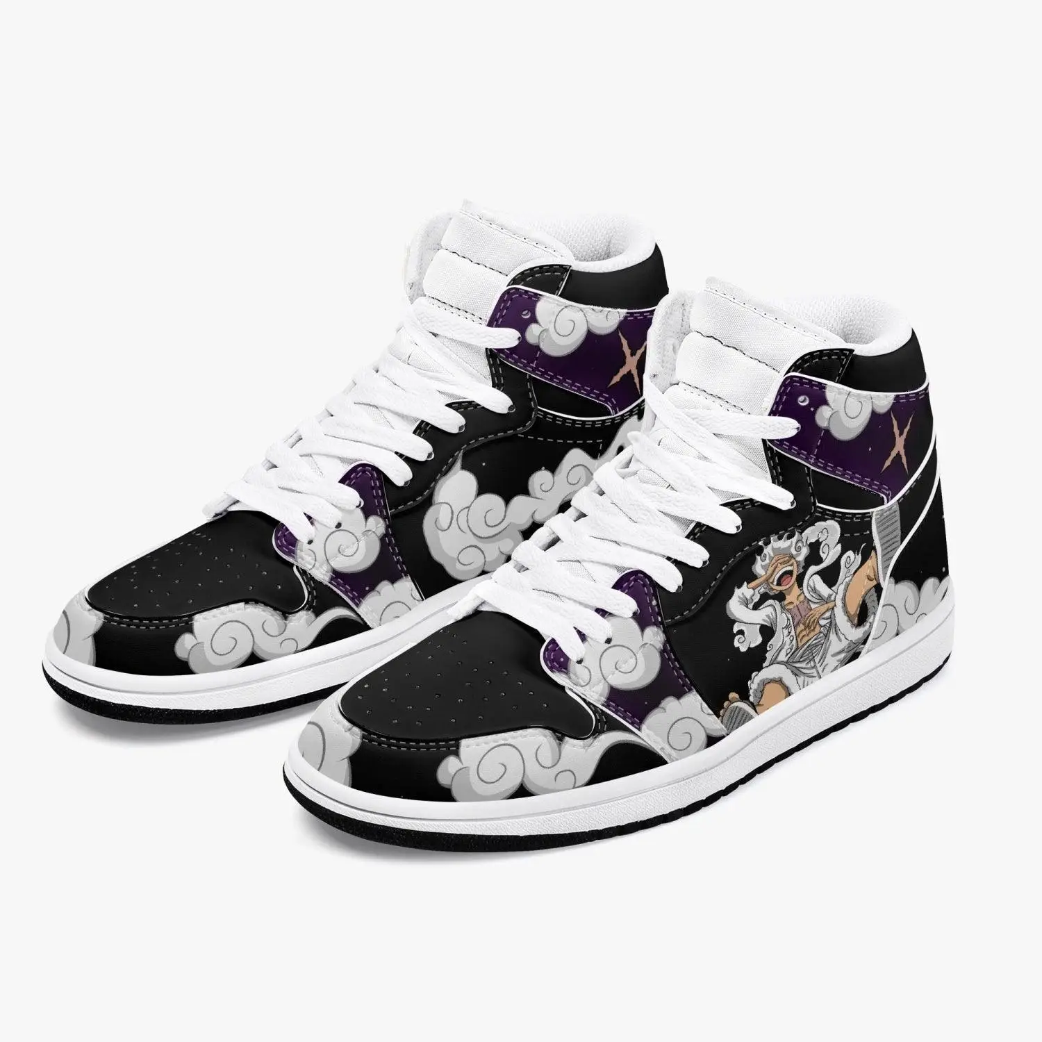 One Piece Luffy White Gear 5 AJ1 High Top Shoes One Piece Luffy White Gear 5 AJ1 High Top Shoes - Image 1