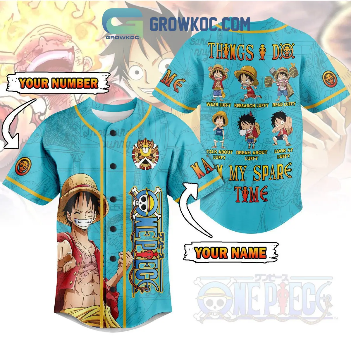 One Piece Thing I Do On My Spare Time Personalized Baseball Jersey