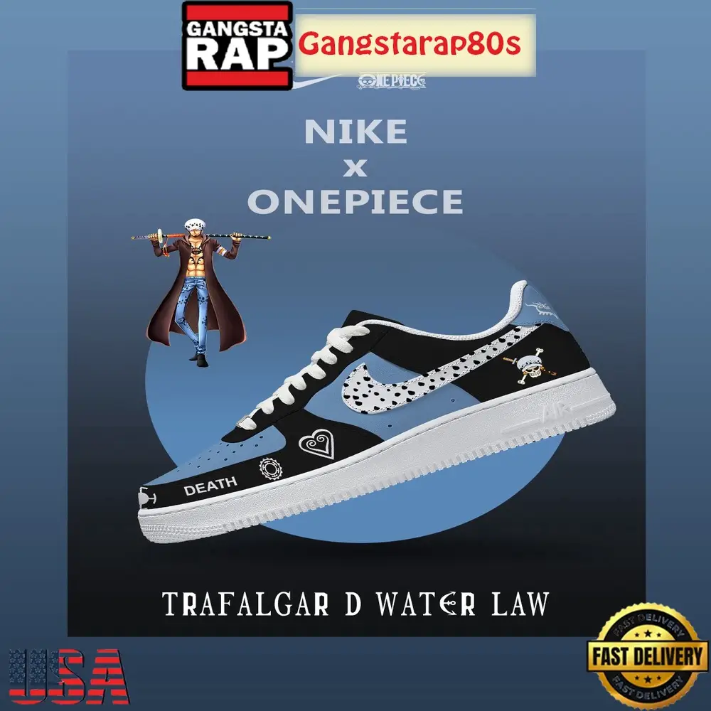One Piece Trafalgar D. Water Law V.1 Nike Air Force 1 Sneakers Shoes