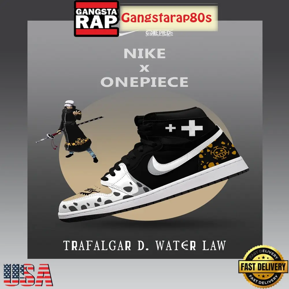 One Piece Trafalgar D. Water Law V.2 Nike Air Jordan 1 High-Top Shoes