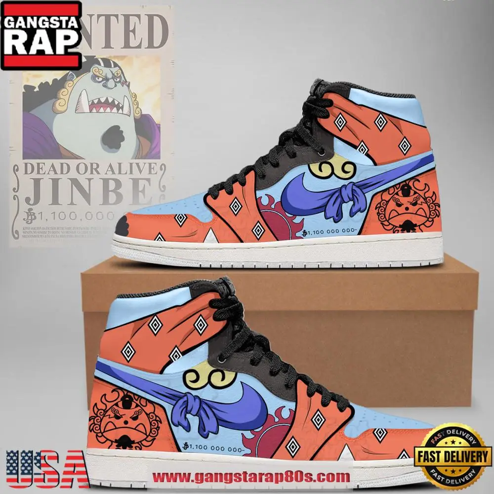 One Piece Wanted Jinbe Limited Edition Nike Air Jordan 1 Sneakers Shoes