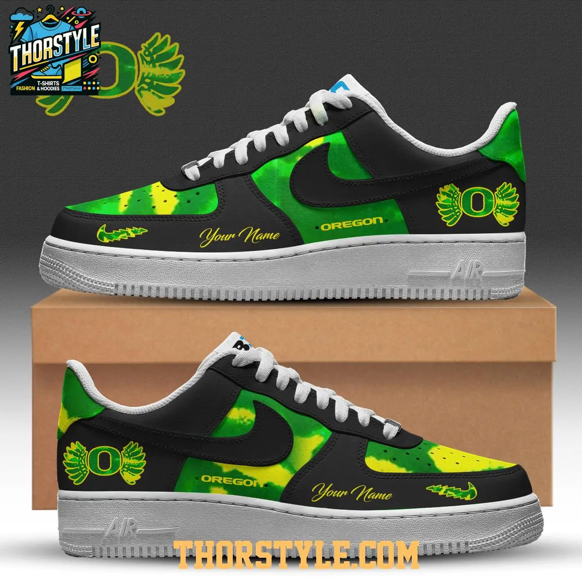 Oregon Ducks Football Grateful Dead Personalized Air Force 1 Shoes