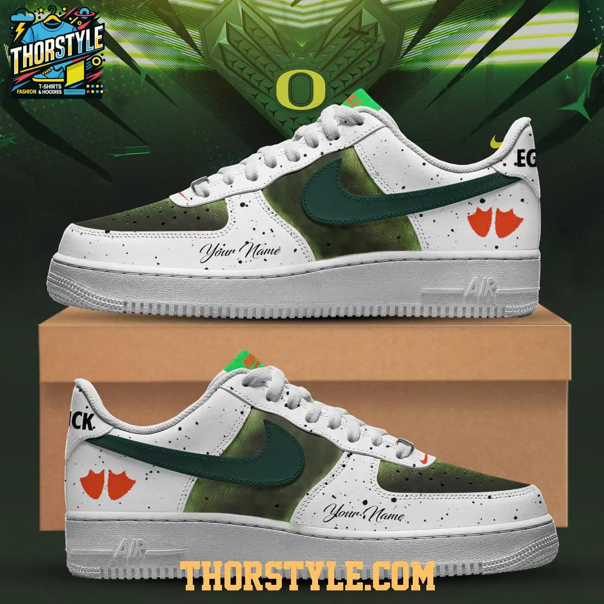 Oregon Ducks NCAA Ducks Of A Feather 2025 Personalized Air Force 1 Shoes