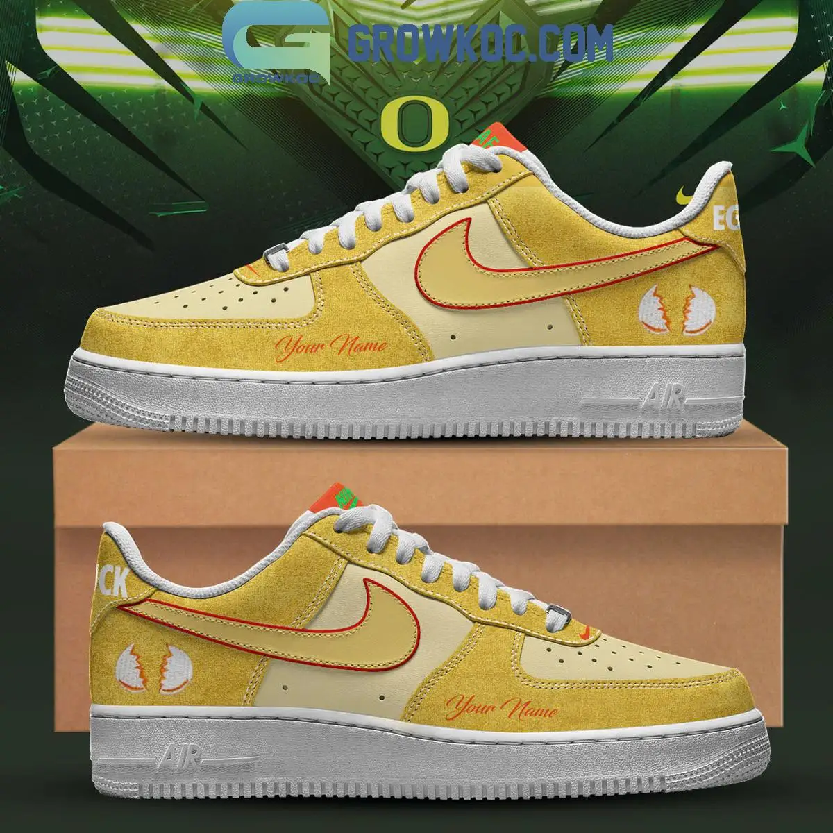 Oregon Ducks Of A Feather Air Force 1 Shoes