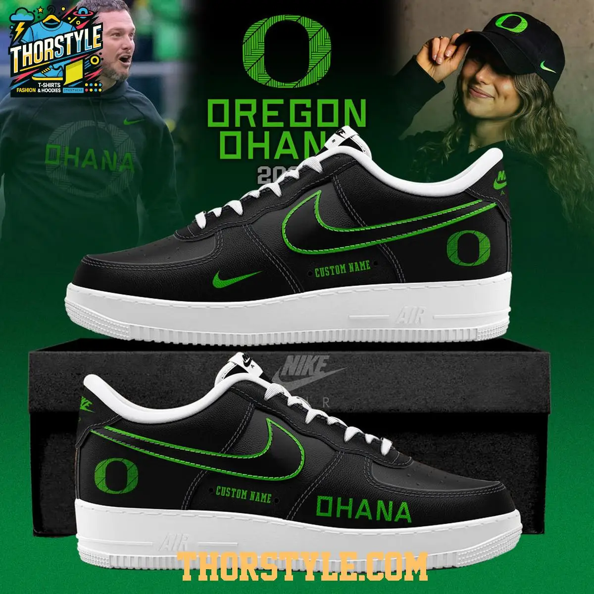 Oregon Ducks Ohana Marcus Mariota 2025 Oregon Air Force 1 Shoes Oregon Ducks Ohana Marcus Mariota 2025 Oregon Air Force 1 Shoes - Image 1