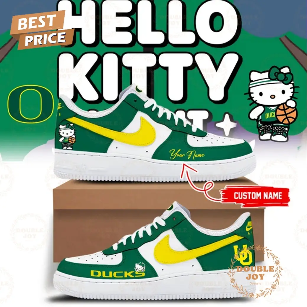 Oregon Ducks Women's Basketball NCAA Hello Kitty Night 2025 Custom Name Air Force 1 Sneakers