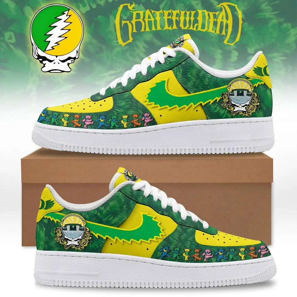 Oregon Ducks X Grateful Dead 2025 AF1 Shoes Sneakers Oregon Ducks Merch Football Fans Gifts