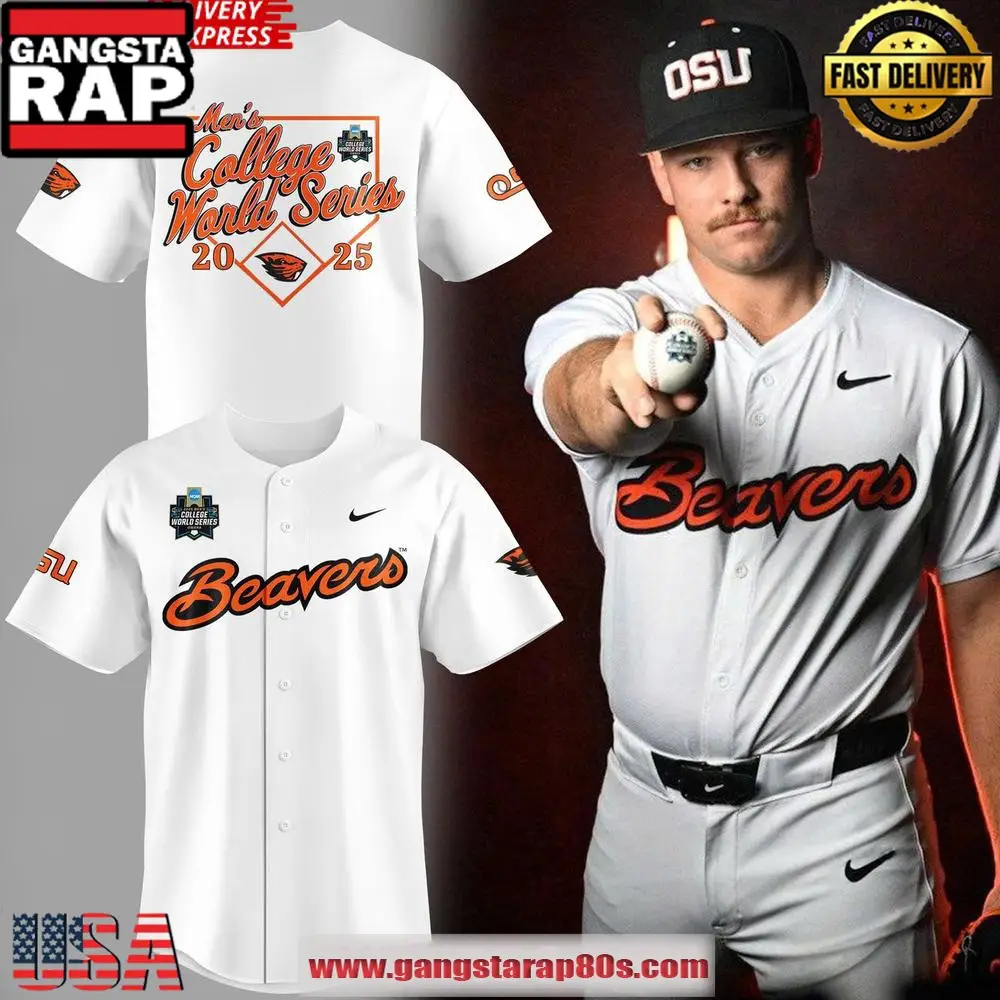 Oregon State Beavers Men’s College World Series 2025 Baseball Jersey Shirt