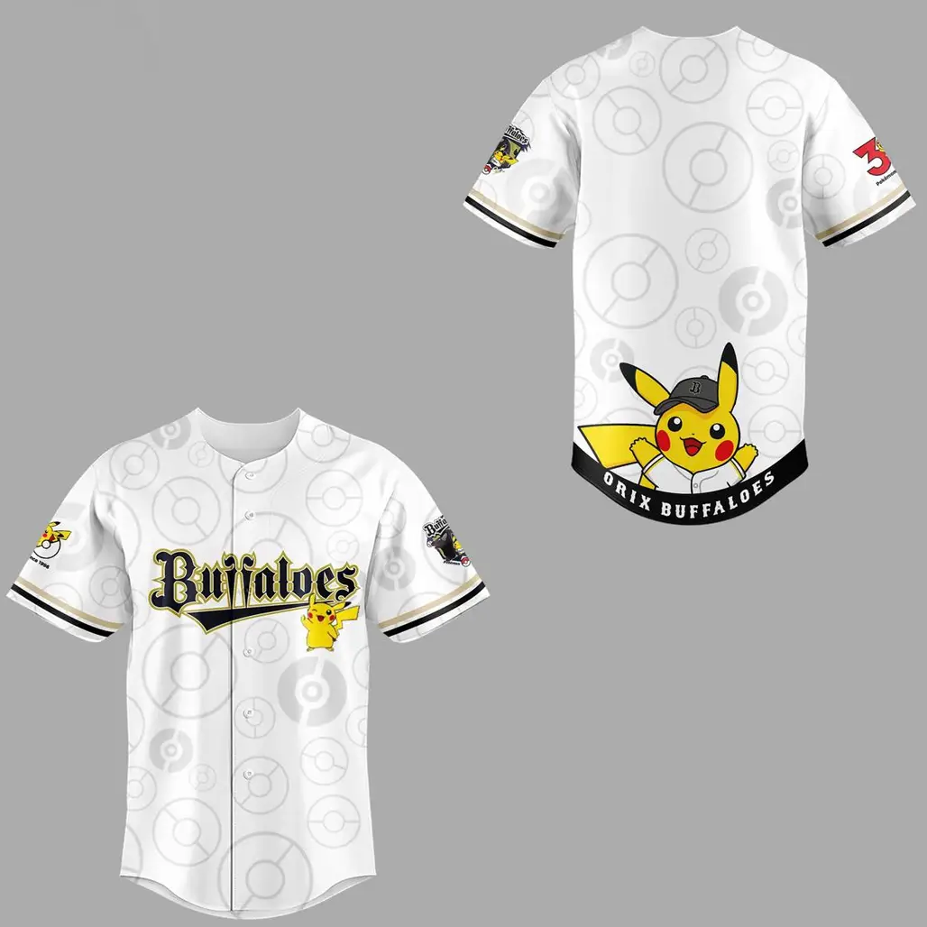 Orix Buffaloes x Pokemon 30th Anniversary 2026 Baseball Jersey - Tazila