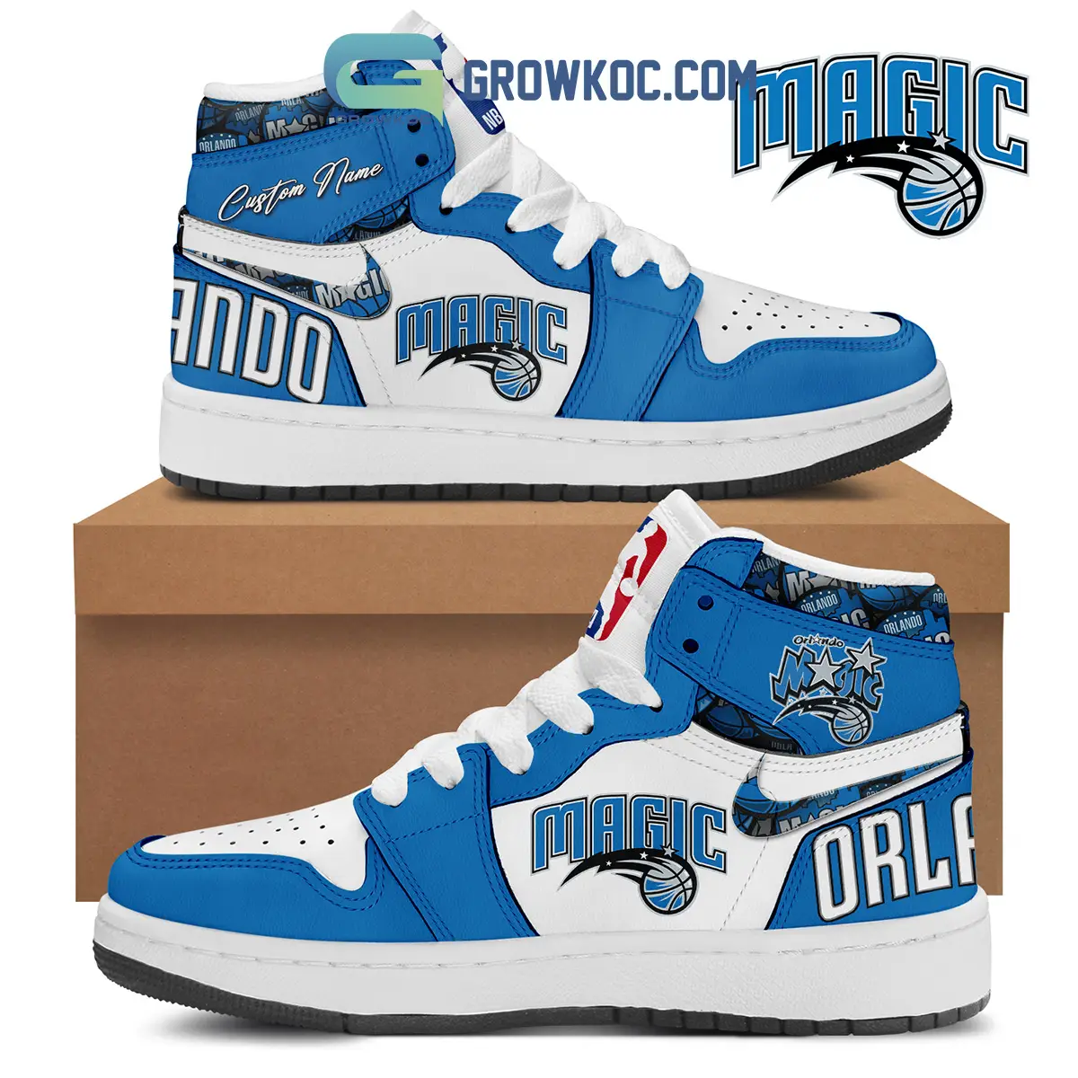 Orlando Magic Basketball Team Personalized Air Jordan 1 Shoes Orlando Magic Basketball Team Personalized Air Jordan 1 Shoes - Image 1