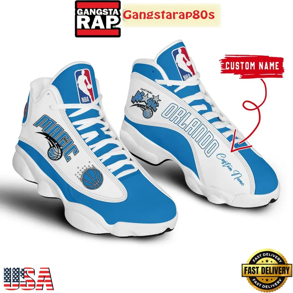 Orlando Magic Retro Design Custom Name 2024 Air Jordan 13 Shoes Running Sneakers Orlando Magic Retro Design Custom Name 2024 Air Jordan 13 Shoes Running Sneakers - Image 1