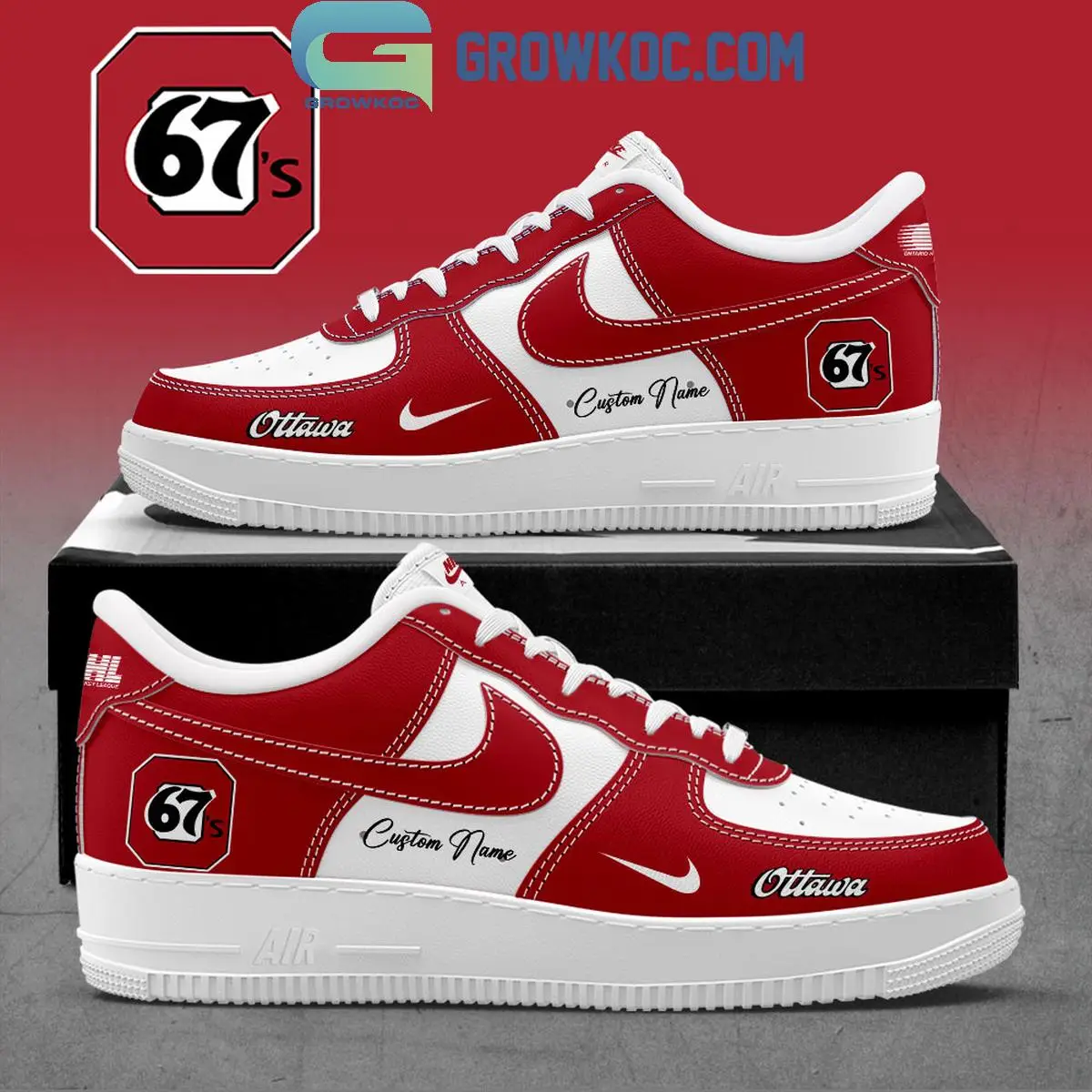 Ottawa 67's Hockey Custom Air Force 1 Shoes
