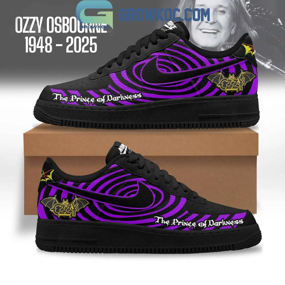 Ozzy Osbourne RIP 2025 Air Force 1 Shoes