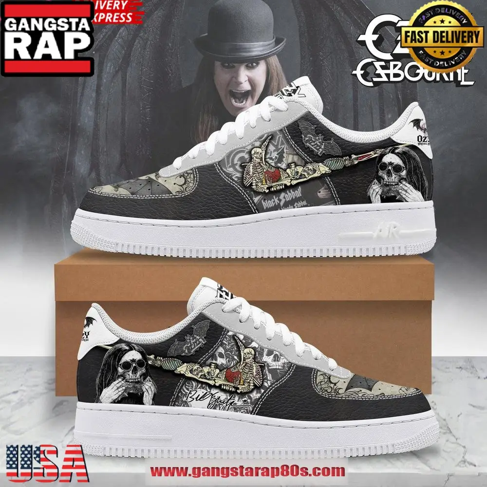 Ozzy Osbourne x Black Sabbath Limited Edition Air Force 1 Sneakers Shoes Ozzy Osbourne x Black Sabbath Limited Edition Air Force 1 Sneakers Shoes - Image 1
