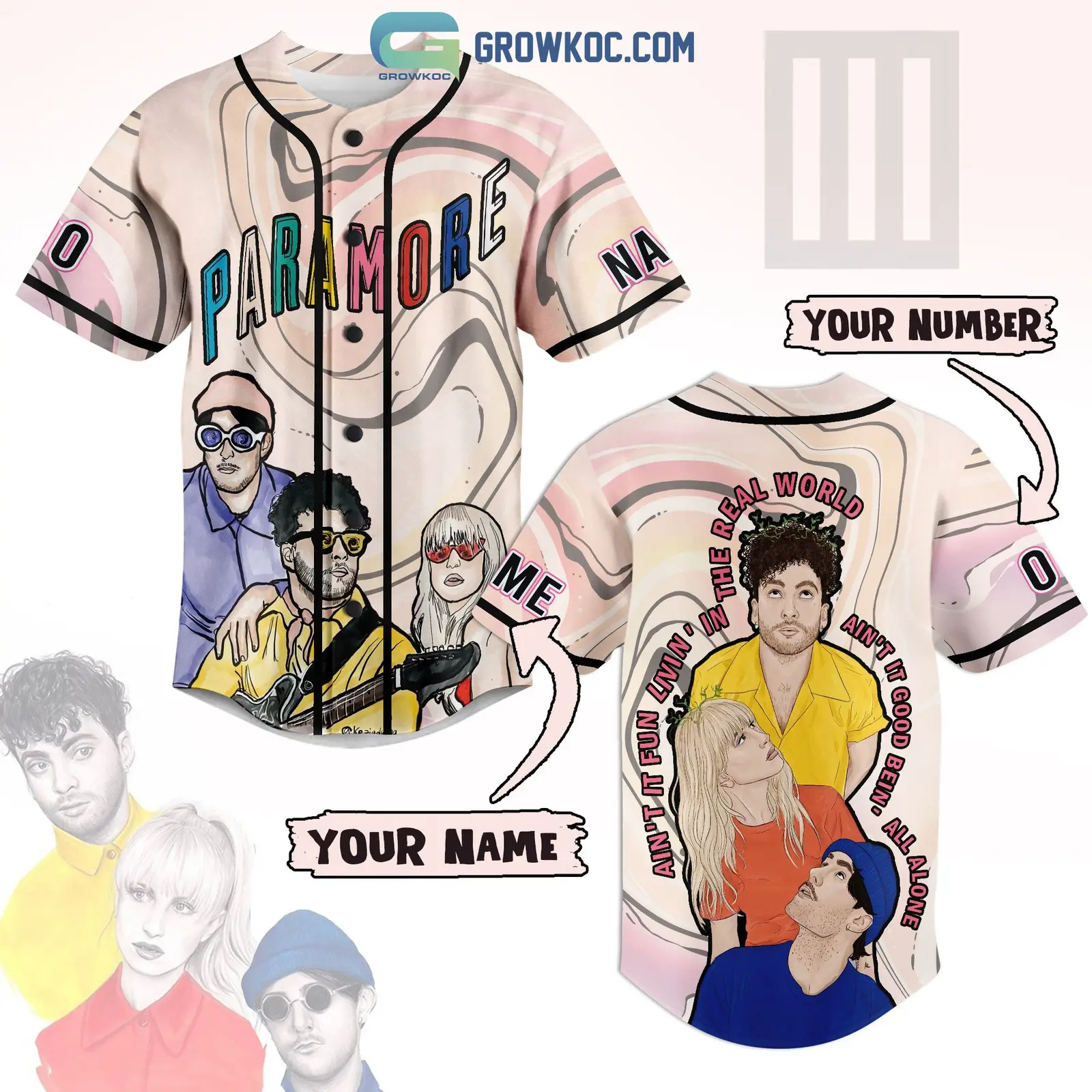 Paramore Ain't It Fun Livin' In The Real World Personalized Baseball Jersey