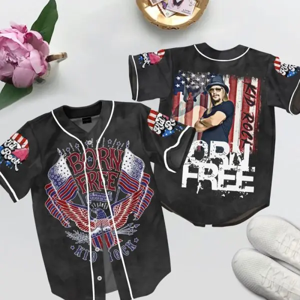 Patriotic Born Free Jersey Shirt – Stylish Americana Graphic Tees For Men