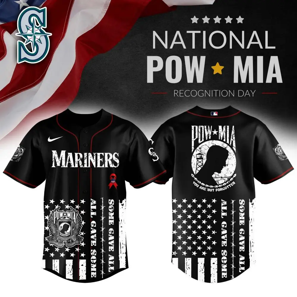 Patriotic Mariners Jersey - Honor Pow Mia Recognition Day , Limited Edition Baseball Shirt