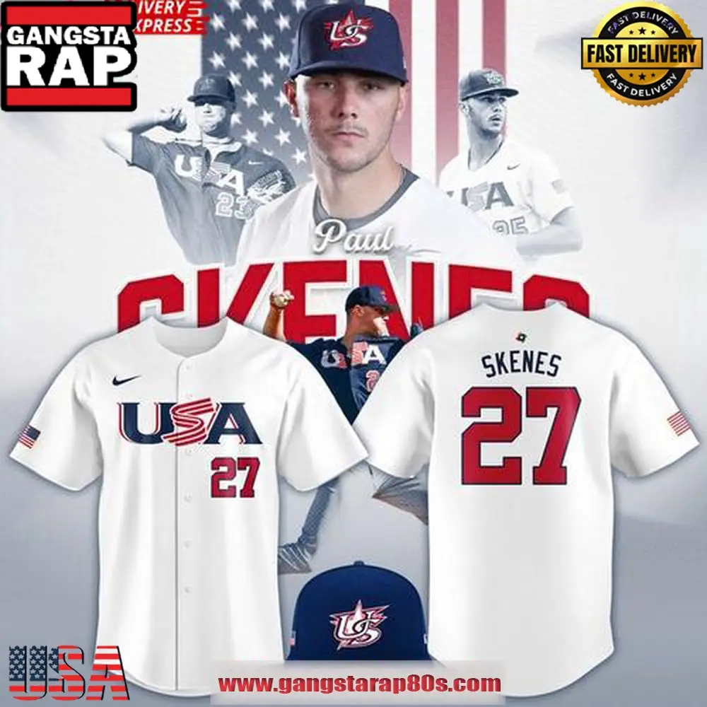 Paul Skenes USA Team World Baseball Classic 2025 White Baseball Jersey Shirt