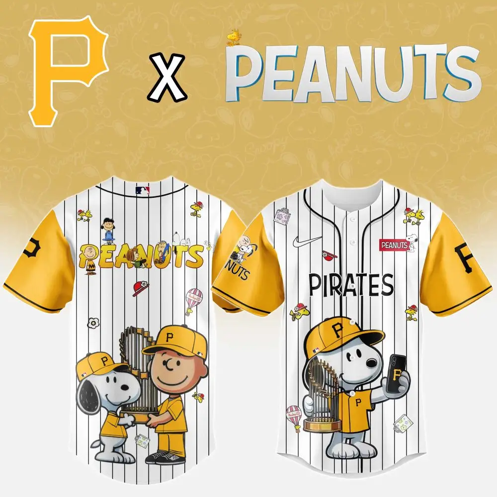 Peanuts X Pirates Limited Edition Baseball Jersey – Iconic Snoopy & Charlie Brown Design