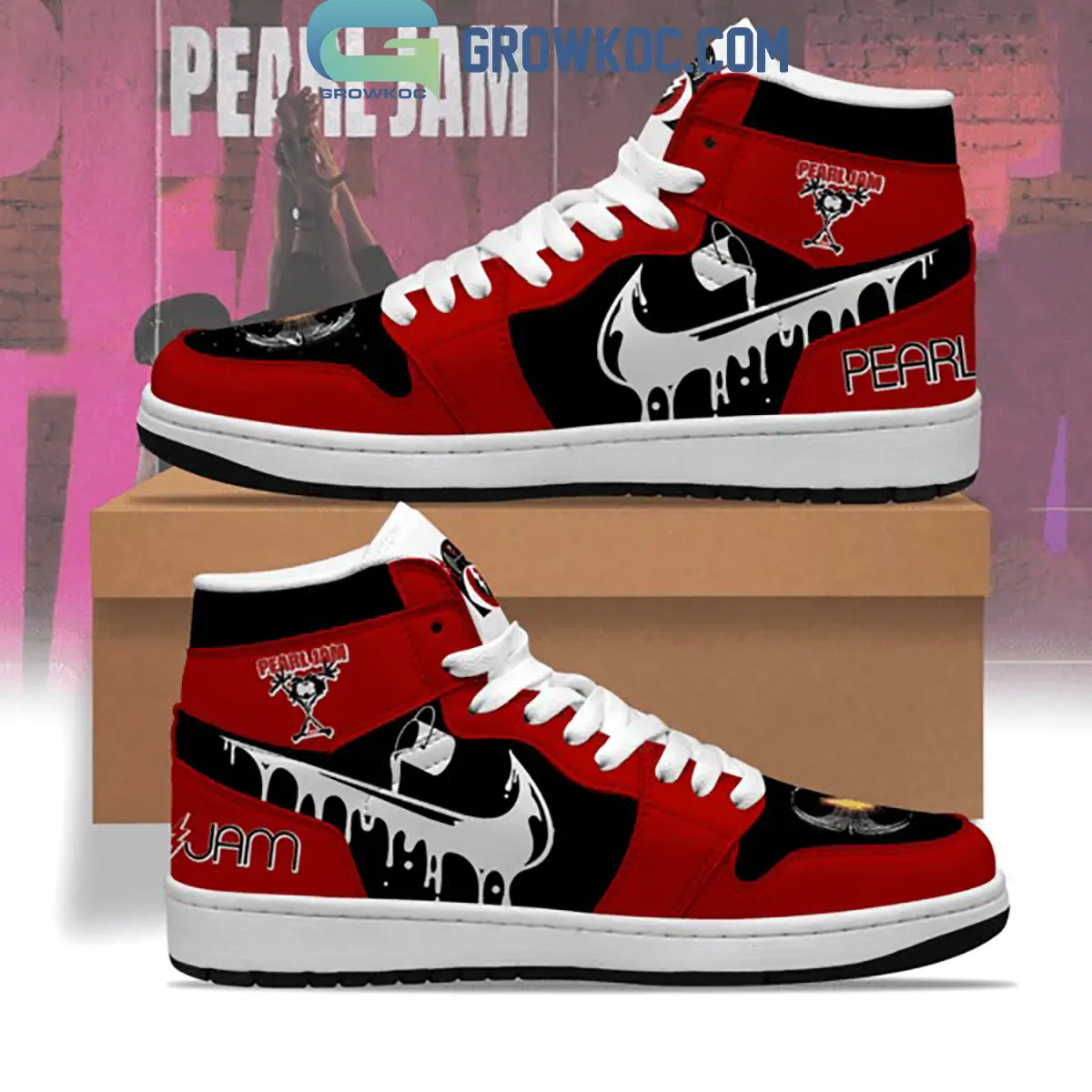 Pearl Jam A Snowflake Falls In May Fan Air Jordan 1 Shoes Pearl Jam A Snowflake Falls In May Fan Air Jordan 1 Shoes - Image 1