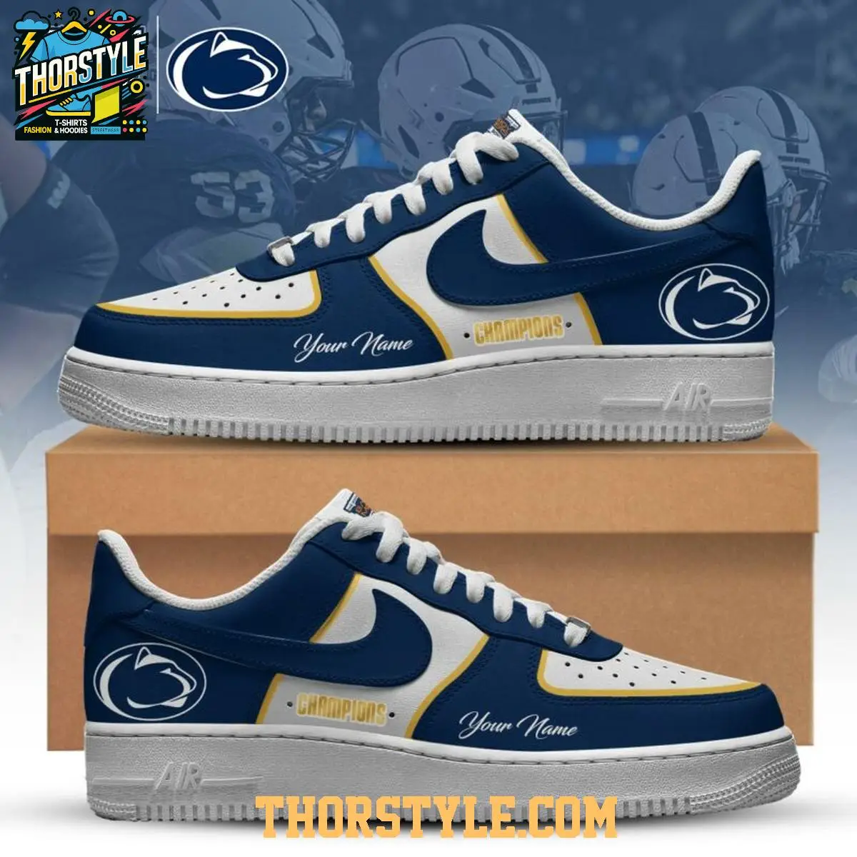 Penn State Nittany Lions Champions 2025 Personalized Air Force 1 Shoes Penn State Nittany Lions Champions 2025 Personalized Air Force 1 Shoes - Image 1