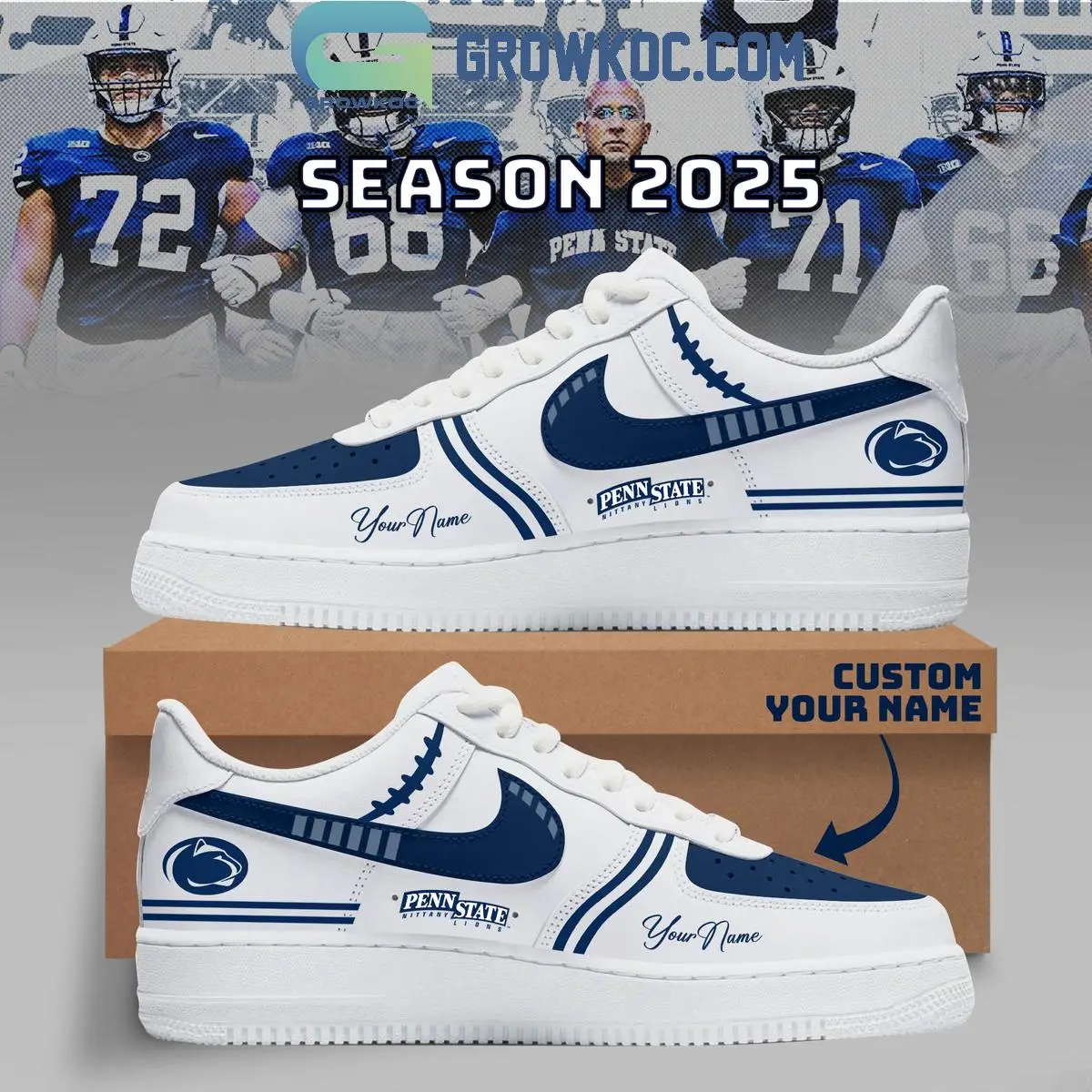 Penn State Nittany Lions Football New Season 2025 Air Force 1 Shoes