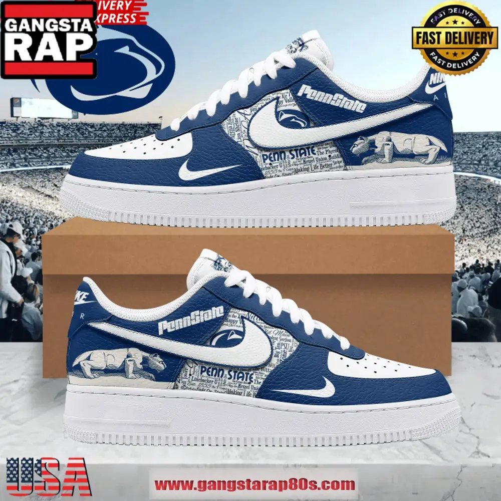 Penn State Nittany Lions Limited Edition Air Force 1 Sneakers Shoes Penn State Nittany Lions Limited Edition Air Force 1 Sneakers Shoes - Image 1