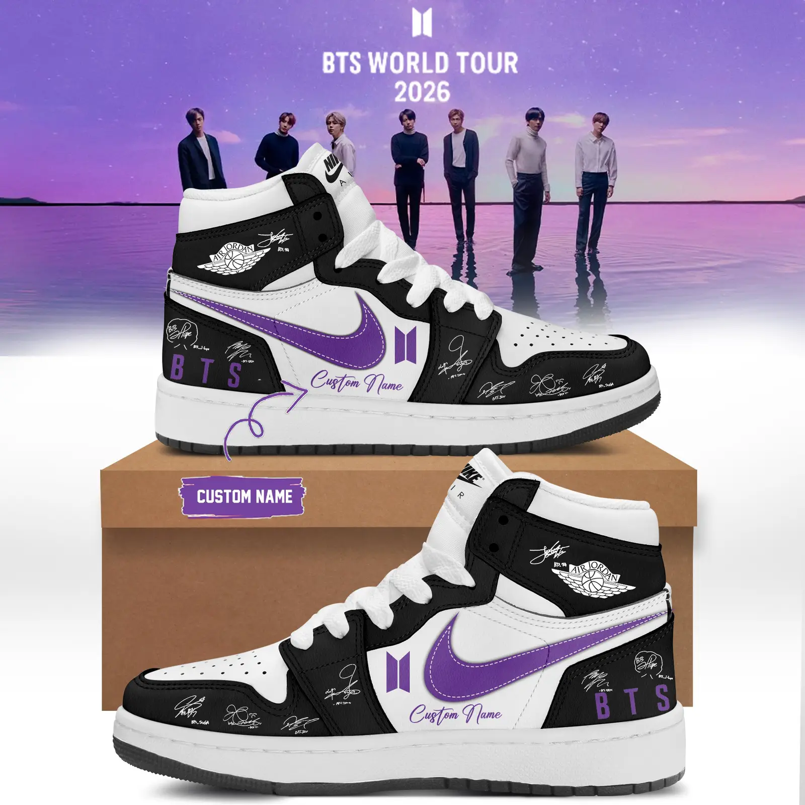 Personalized BTS Arirang World Tour 2026 Sneakers BTS Coming Back Merch Great Gift For Army
