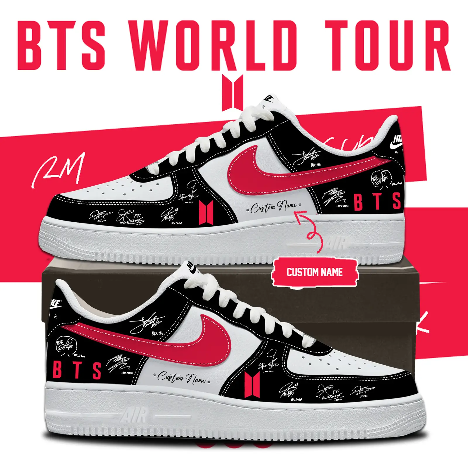 Personalized BTS Signatures Shoes BTS Arirang Tour 2026 Bangtan Sneakers Army Gifts
