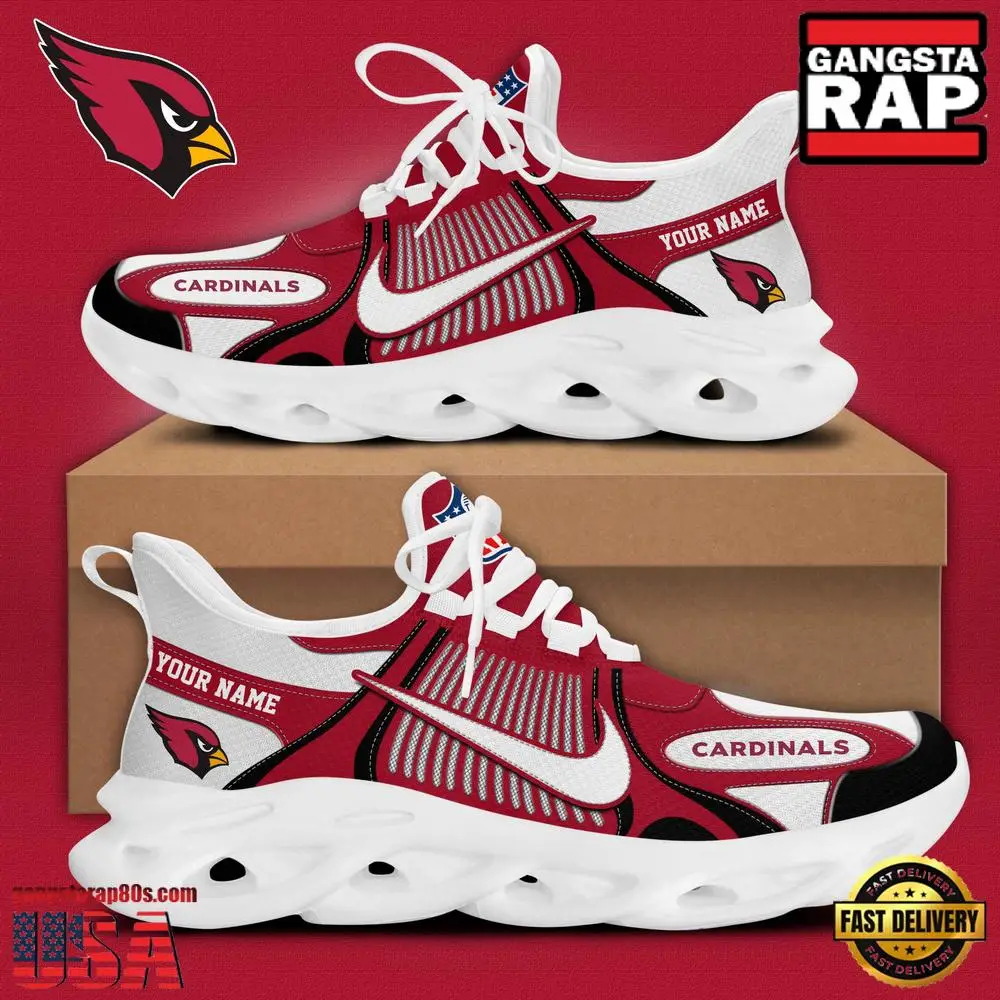 Personalized NFL Arizona Cardinals Blue White Stripes Logo Clunky Max Soul Shoes