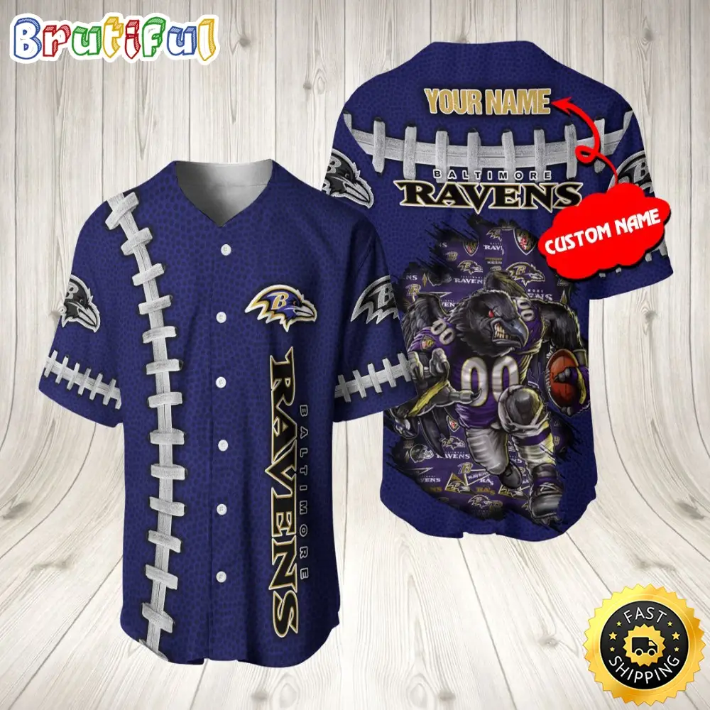 Personalized NFL Baltimore Ravens Baseball Jersey Vintage Baseball Gear