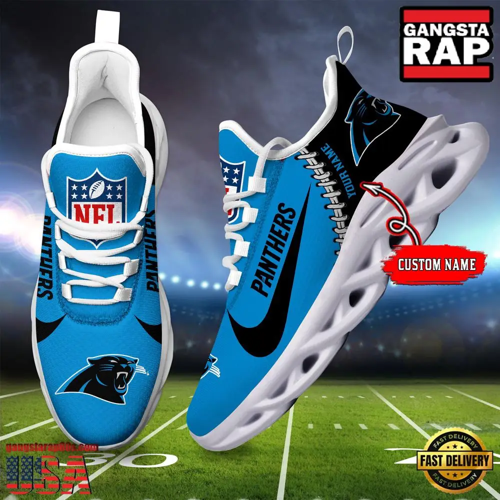 Personalized NFL Carolina Panthers Name Max Soul Shoes