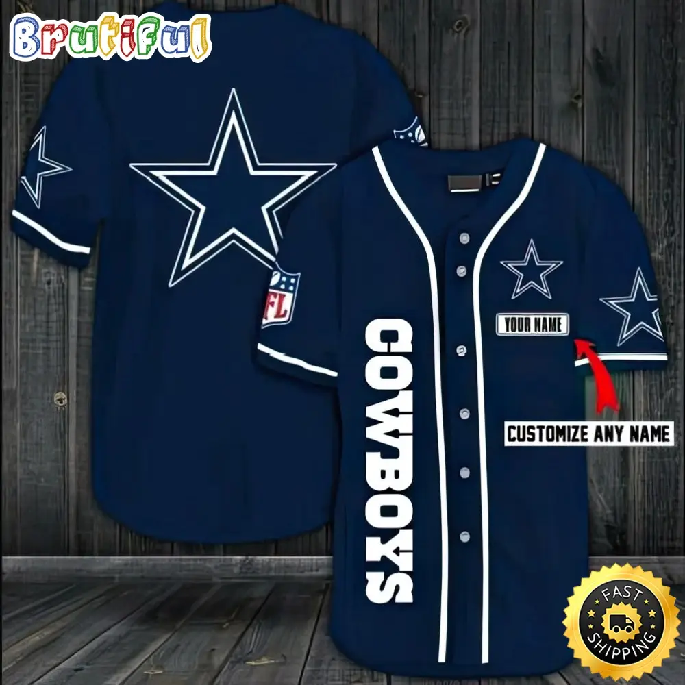 Personalized NFL Dallas Cowboys Baseball Jersey Sporty Team Jerseys