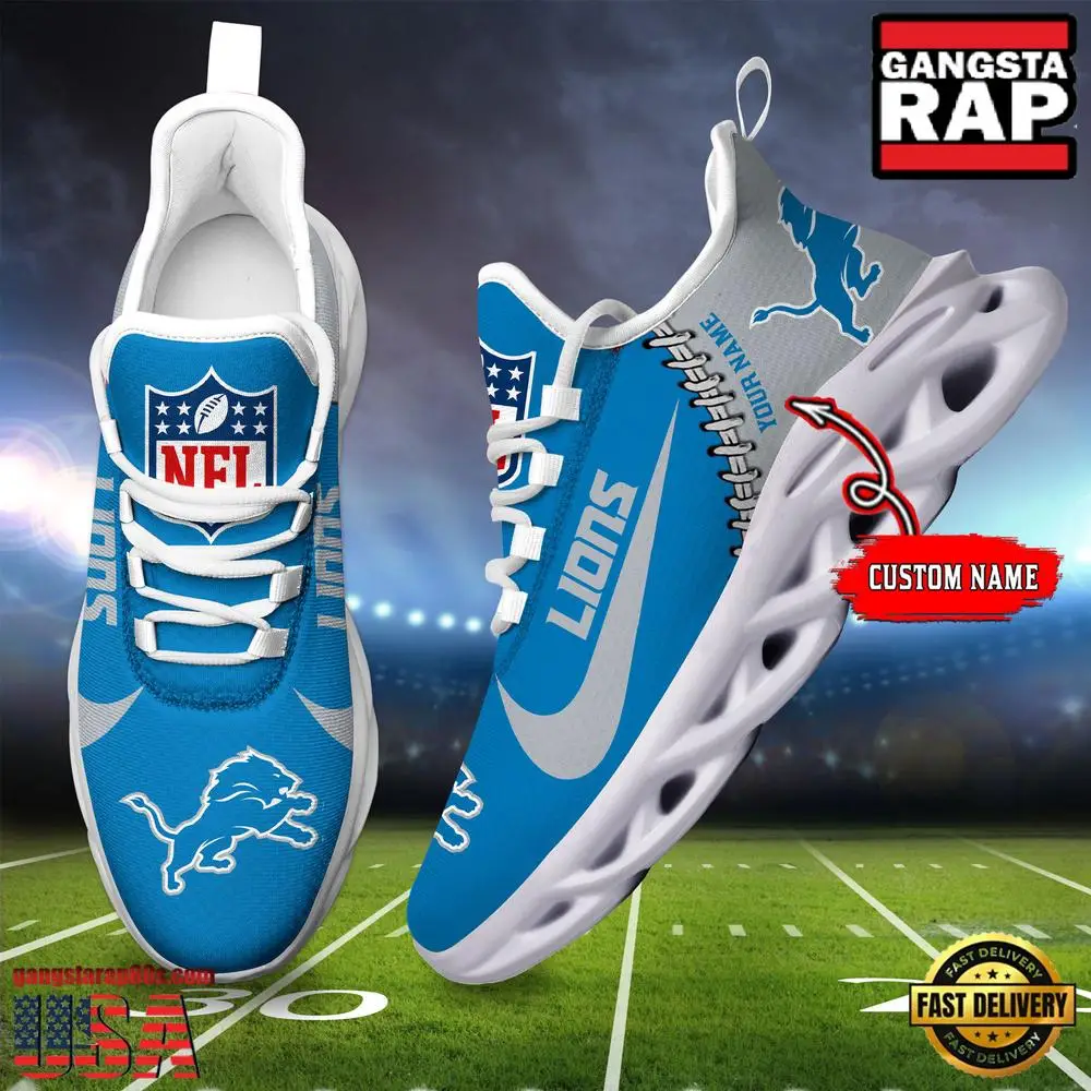 Personalized NFL Detroit Lions Name Max Soul Shoes