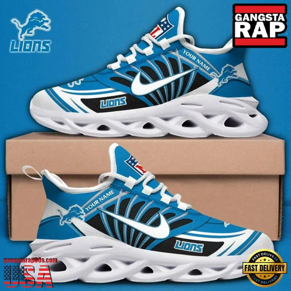 Personalized NFL Detroit Lions Team Logo Max Soul Shoes