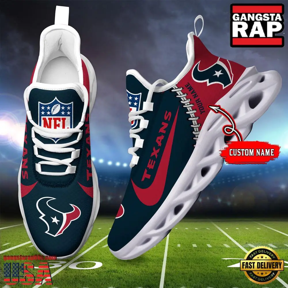 Personalized NFL Houston Texans Name Max Soul Shoes