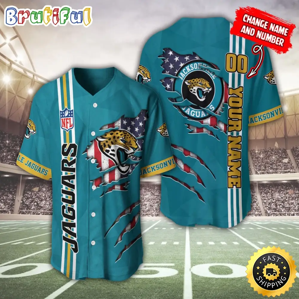 Personalized NFL Jacksonville Jaguars Baseball Jersey America Flag Athletic Style Jerseys