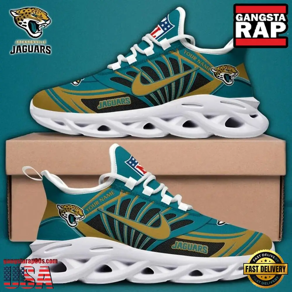 Personalized NFL Jacksonville Jaguars Team Logo Max Soul Shoes