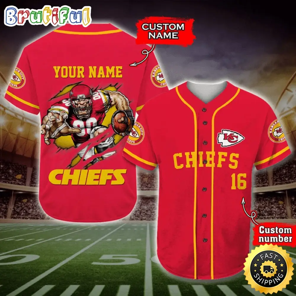 Personalized NFL Kansas City Chiefs Baseball Jersey Authentic Baseball Attire