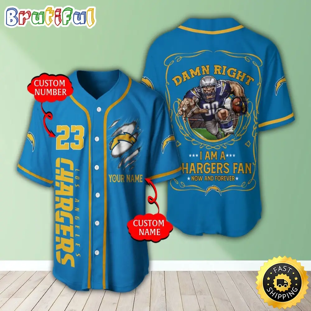 Personalized NFL Los Angeles Chargers Baseball Jersey Fan Favorite Jerseys