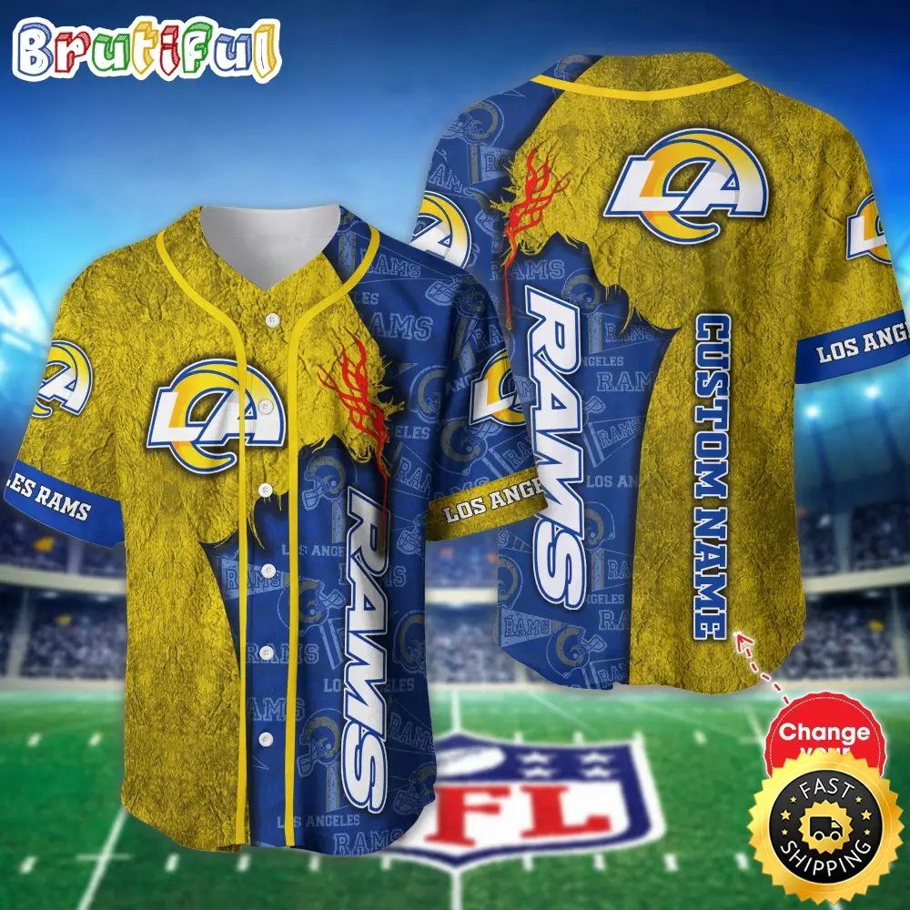 Personalized NFL Los Angeles Rams Baseball Jersey Dynamic Team Shirts