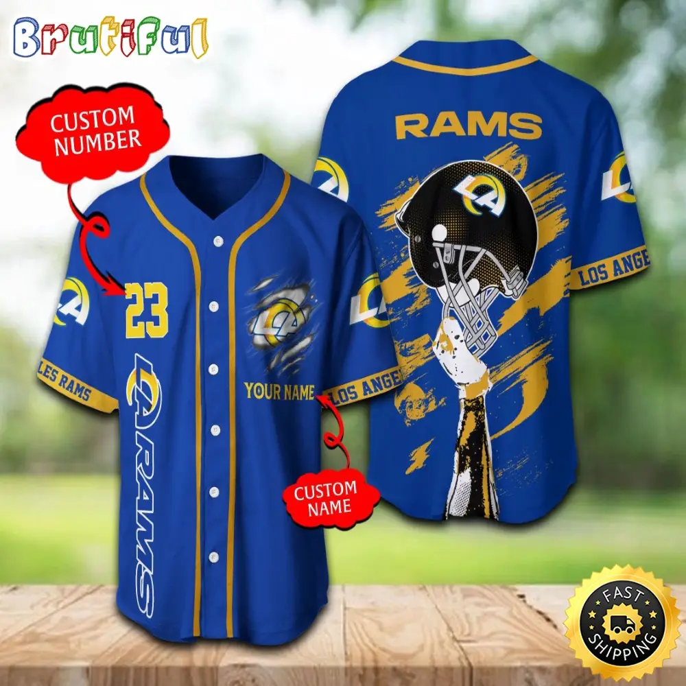Personalized NFL Los Angeles Rams Baseball Jersey For Fans