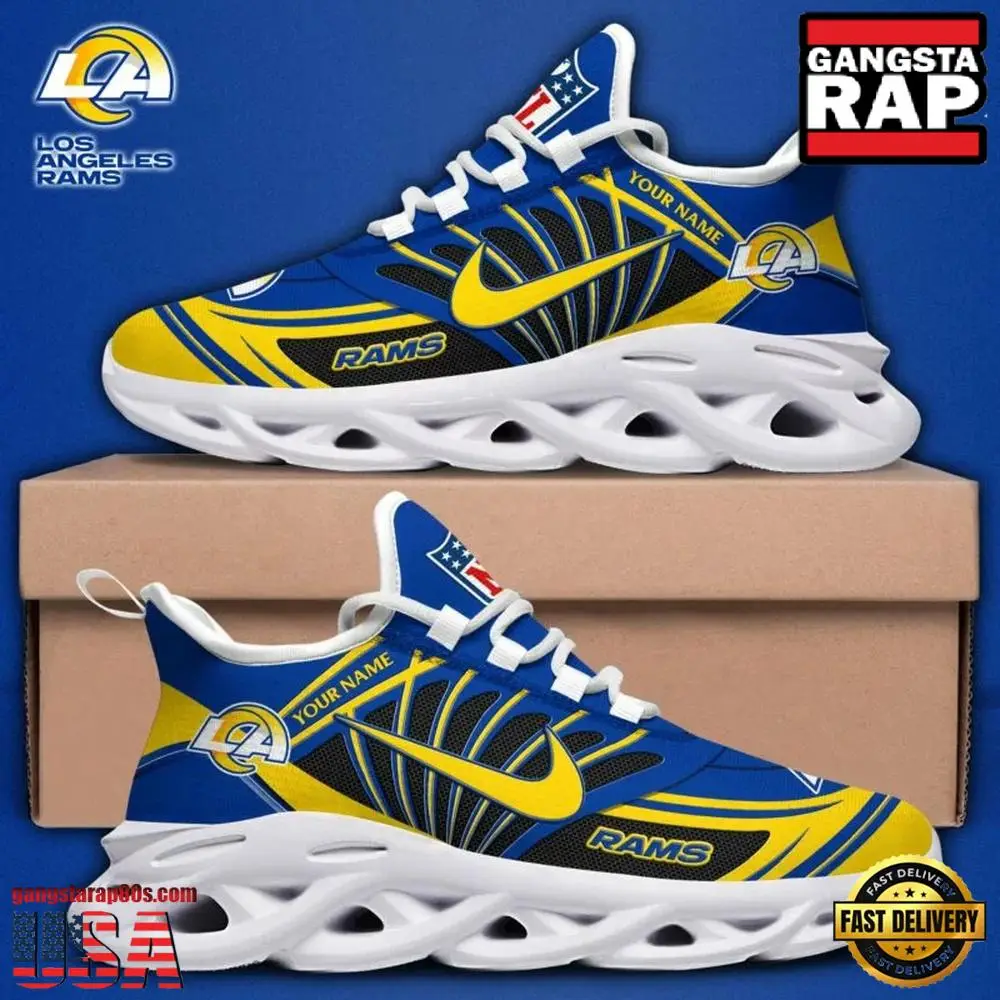 Personalized NFL Los Angeles Rams Team Logo Max Soul Shoes