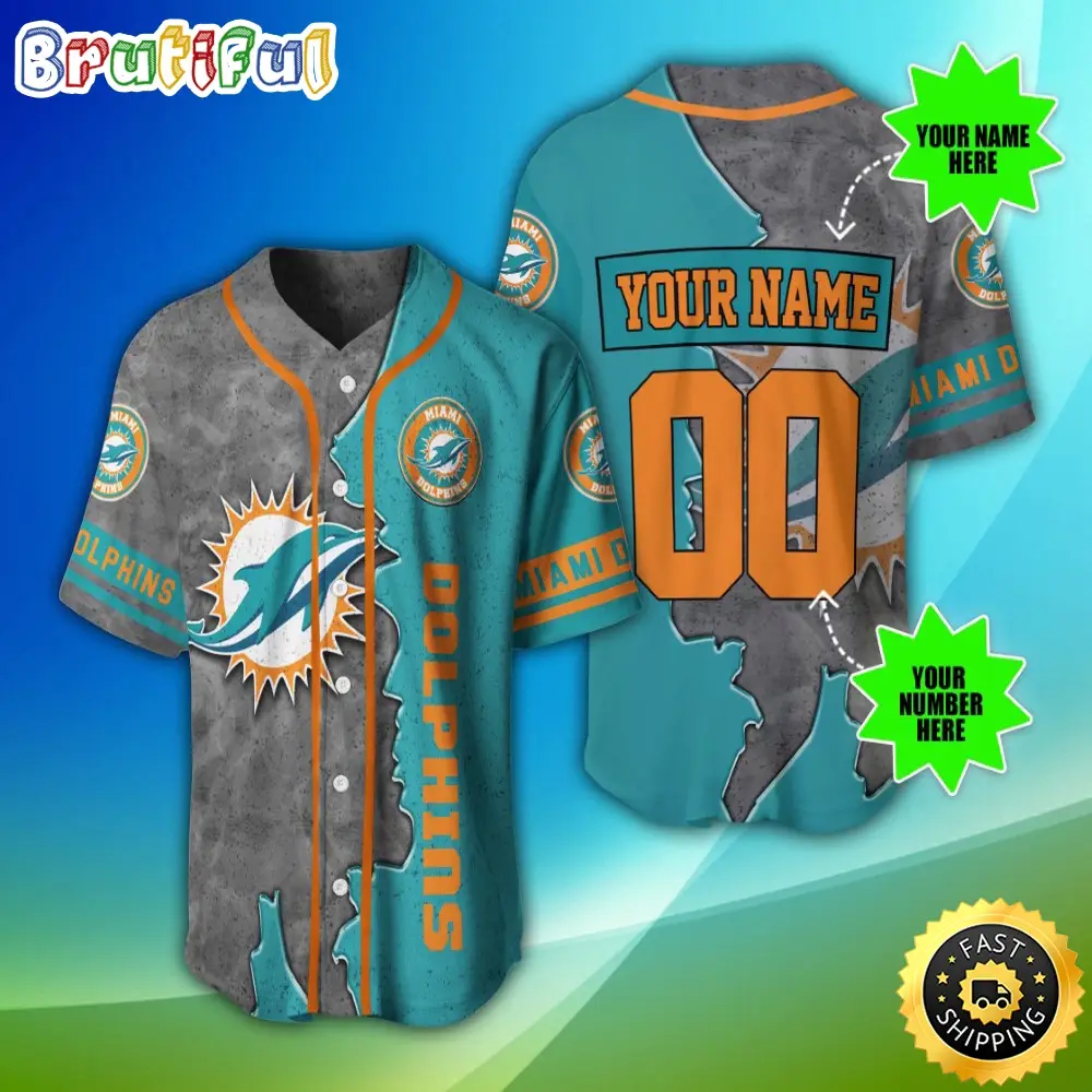 Personalized NFL Miami Dolphins Baseball Jersey Fan Favorite Jerseys