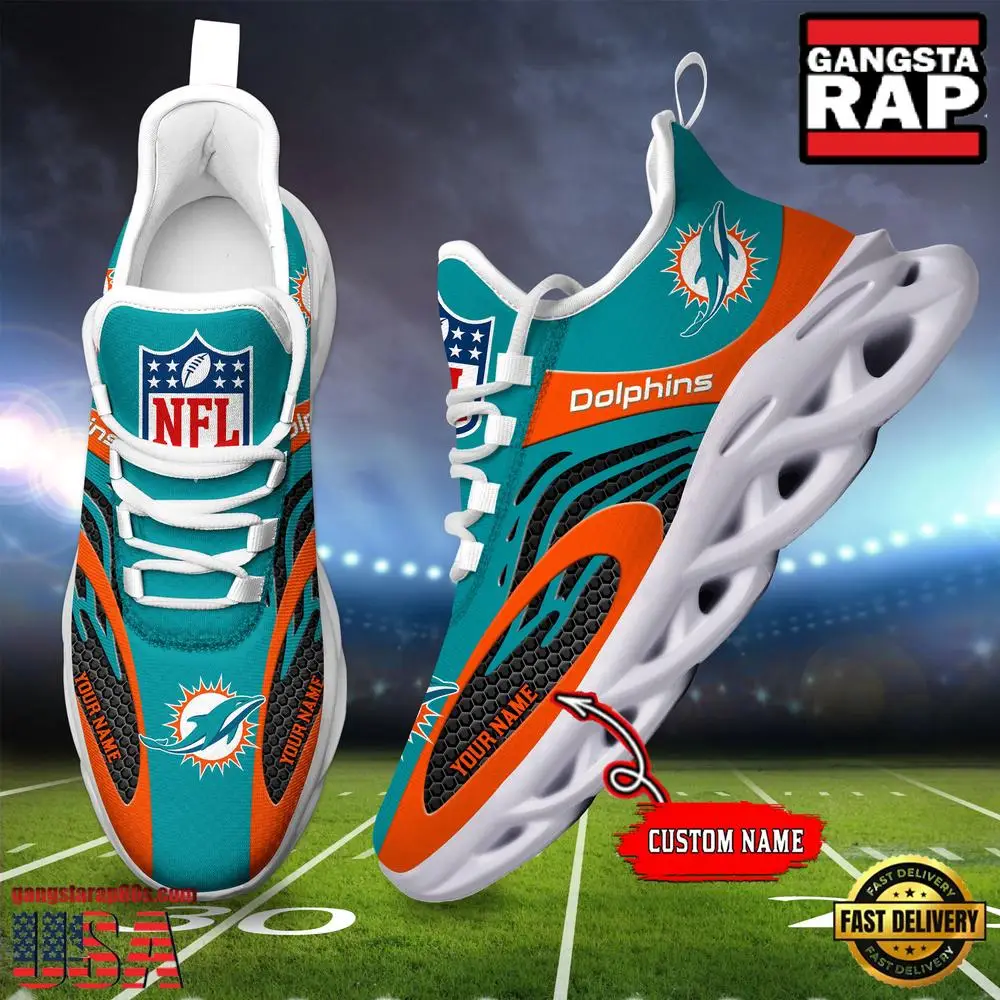 Personalized NFL Miami Dolphins Max Soul Shoes