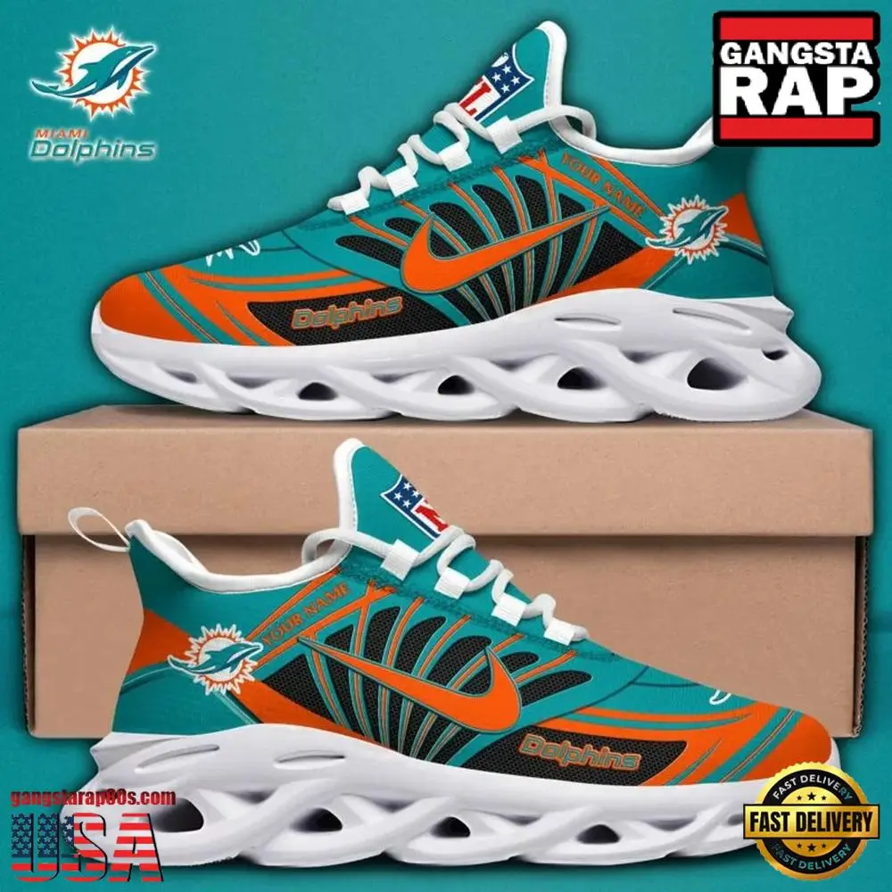 Personalized NFL Miami Dolphins Team Logo Max Soul Shoes