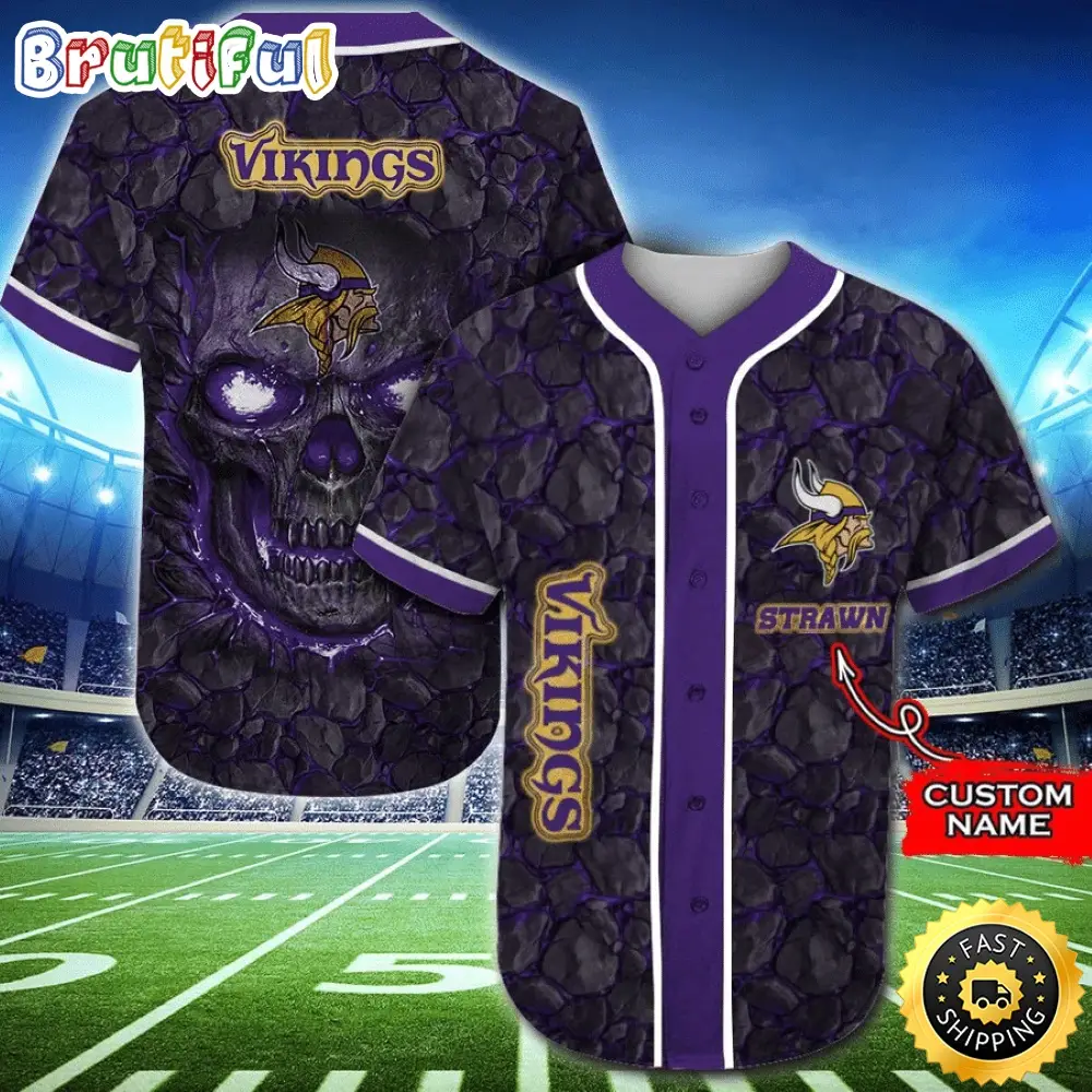 Personalized NFL Minnesota Vikings Baseball Jersey Essential Team Tops