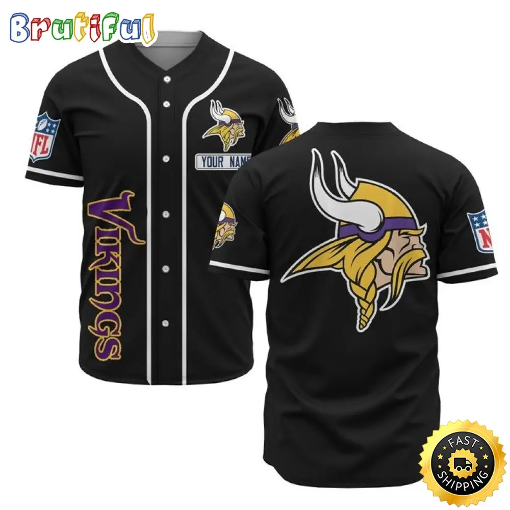 Personalized NFL Minnesota Vikings Baseball Jersey Sporty Team Jerseys
